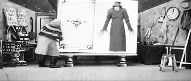 The Babadook appears in an old, silent film. 